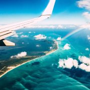 Plane flying over Hawaii